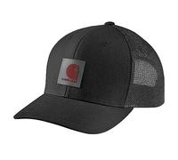 Carhartt Rugged Flex Twill Mesh Logo Patch cap Cappellino da Baseball, Nero, Taglia Unica Uomo