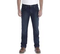 Carhartt Jeans Con Gamba Affusolata, Cinque Tasche, Straight Fit, Elasticità Extra Rugged Flex, Uomo, Blu (Erie), 36W / 32L