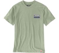 Carhartt Script Patch Relaxed-Fit, maglietta S male Verde Chiaro/Blu Scuro