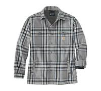 Carhartt Sherpa foderato flanella camicia a quadri asfalto Taglia M