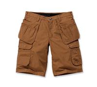 Carhartt, Short cargo da lavoro multitasche Rugged Flex® in tessuto Ripstop, Relaxed Fit Uomo, Carhartt® Brown, W38