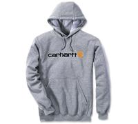 Carhartt SIGNATURE LOGO SWEATSHIRT, Felpa con Cappuccio, Uomo, Heather Grey, XXL