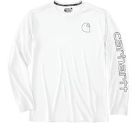 Carhartt Workwear Maglia manica lunga Force Sun Defender – Logo – Vestibilità Relaxed, Bianco 2XL