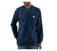 Carhartt, T-shirt Henley a manica lunga, Loose Fit, Uomo, Blu navy, S
