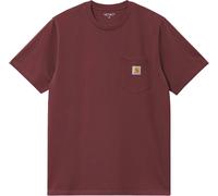 Carhartt - T-shirt in Cotone - S/S Pocket T-Shirt Rondo per Uomo in Cotone - Taglia L - Bordeaux
