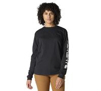 Carhartt, T-shirt Logo-Graphic a manica lunga, Loose Fit Donna, Nero, M