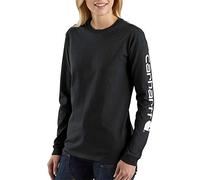 Carhartt, T-shirt Logo-Graphic a manica lunga, Loose Fit Donna, Nero, XL