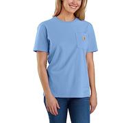 Carhartt T-shirt Loose Fit Heavyweight a maniche corte con tasca K87 da Donna, Blu XS