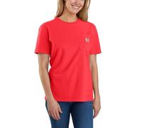 Carhartt T-shirt Loose Fit Heavyweight a maniche corte con tasca K87 da Donna, Rossa L