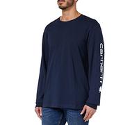 Carhartt T-Shirt Pesante, Vestibilità Comoda, Manica Lunga, Grafica Del Logo Sulla Manica, Uomo, Blu (Blu Navy), XXL