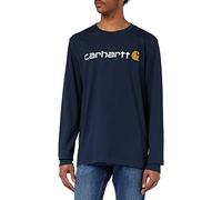 Carhartt T-Shirt Pesante, Vestibilità Comoda, Manica Lunga, Grafica Del Logo, Uomo, Blu (Navy), M