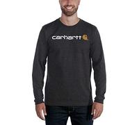 Carhartt T-Shirt Pesante, Vestibilità Comoda, Manica Lunga, Grafica Del Logo, Uomo, Grigio (Carbone Heather), XXL