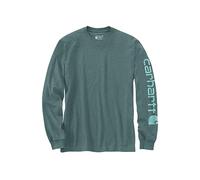 Carhartt T-shirt Relaxed Fit Heavyweight a maniche lunghe con logo grafico sulle maniche, da Uomo, Verde, XL
