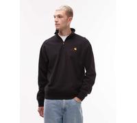 Carhartt WIP - American Script - Felpa nera con zip corta-Nero L