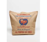 Carhartt WIP - Borsa shopping in tela beige con grafica-Neutro One Size