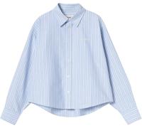 Carhartt WIP - Camicia ampia in cotone - W' L/S Kanan Shirt Kanan Stripe Bleach per Donne in Cotone - Taglia S - Blu