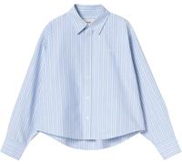 Carhartt WIP - Camicia ampia in cotone - W' L/S Kanan Shirt Kanan Stripe Bleach per Donne in Cotone - Taglia M - Blu