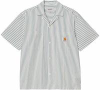 Carhartt WIP - Camicia in cotone - S/S Leavel Shirt Leavel Stripe Blue River / Wax per Uomo in Cotone - Taglia L