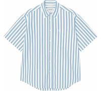 Carhartt WIP - Camicia in cotone - S/S Royce Shirt Royce Stripe Icaria / White per Uomo in Cotone - Taglia M - Blu