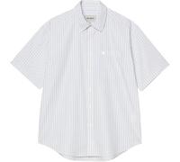 Carhartt WIP - Camicia in popeline di cotone - S/S Keene Shirt Keene Stripe White per Uomo in Cotone - Taglia L - Bianco