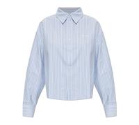 Carhartt WIP - Camicia ampia in cotone - W' L/S Kanan Shirt Kanan Stripe Bleach per Donne in Cotone - Taglia M - Blu