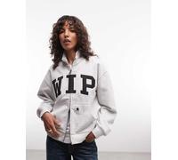 Carhartt WIP - Collegiate WIP - Giacca in jersey color cenere mélange con zip e collo a imbuto-Grigio M