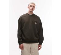 Carhartt WIP - Detroit - Felpa oversize verde kaki con fodera lavorata a nido d'ape M