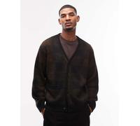Carhartt WIP - Everson - Cardigan in maglia marrone e nero a quadri M