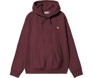Carhartt WIP - Felpa ampia con cappuccio - Hooded American Script Sweat Amarone per Uomo in Cotone - Taglia M - Bordeaux