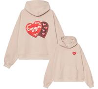Carhartt WIP - Felpa ampia dal taglio boxy - W' Hooded Hartt Case Sweat Fleur De Sel per Donne in Cotone - Taglia L - Beige