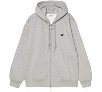 Carhartt WIP - Felpa comoda - W' Hooded Small Heart Patch Jacket Grey Heather Black per Donne in Cotone - Taglia XS - Grigio