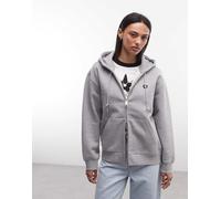Carhartt WIP - Felpa comoda - W' Hooded Small Heart Patch Jacket Grey Heather Black per Donne in Cotone - Taglia S - Grigio