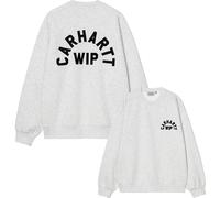 Carhartt WIP - Felpa dal taglio ampio - Arch Script Sweat Ash Heather Dark Navy Stone Washed per Uomo in Cotone - Taglia L - Blu navy