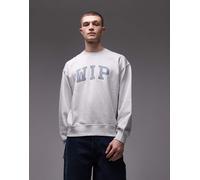 Carhartt WIP - Felpa grigio mélange con logo stile college M