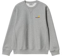 Carhartt WIP - Felpa in Cotone - American Script Sweat Grey Heather per Uomo - Taglia L - Grigio