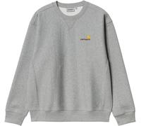 Carhartt WIP - Felpa in Cotone - American Script Sweat Grey Heather per Donne - Taglia M - Grigio