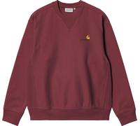 Carhartt WIP - Felpa in Cotone - American Script Sweat Rondo per Uomo - Taglia S - Bordeaux