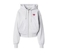 Carhartt WIP Giacca di felpa 'Heart II Hartt' grigio chiaro / rosso / nero Donna Carhartt WIP XS grigio chiaro / rosso / nero