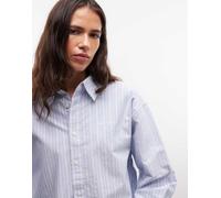 Carhartt WIP - Camicia ampia in cotone - W' L/S Kanan Shirt Kanan Stripe Bleach per Donne in Cotone - Taglia M - Blu