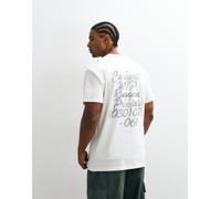 Carhartt WIP Hatching Script T-shirt con logo sul davanti e stampa sul retro, bianco sporco S