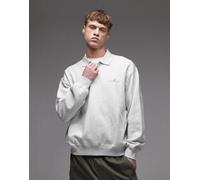 Carhartt WIP - Label - Felpa stile polo grigio mélange XS