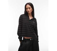 Carhartt WIP - Mabel - Polo a maniche lunghe nera a righe-Nero S