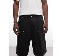 Carhartt WIP - OG Double Knee - Pantaloncini ampi con motivo pitonato scuro mimetico e ginocchio doppiato-Nero W27-28