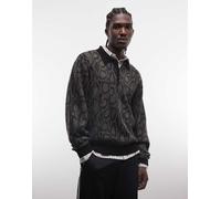 Carhartt WIP - Polo a maniche lunghe kaki pitonato mimetico-Verde XS