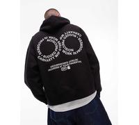 Carhartt WIP - Rotation - Felpa nera con cappuccio e stampa-Nero S