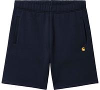 Carhartt WIP - Short in cotone - Chase Sweat Short Dark Navy / Gold per Uomo in Cotone - Taglia S - Blu navy