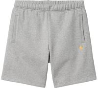 Carhartt WIP - Short in cotone - Chase Sweat Short Grey Heather / Gold per Uomo in Cotone - Taglia S - Grigio
