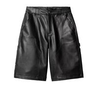 Carhartt Wip, ,Shorts ,Donna ,Nero ,S Shorts in pelle nera Norwich DK