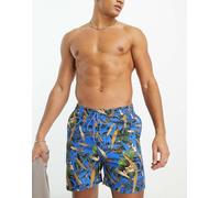 Carhartt WIP - Slater - Pantaloncini da bagno blu con stampa W27-28