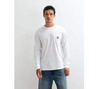 Carhartt WIP - T-shirt a maniche lunghe bianca con tasca-Bianco XS